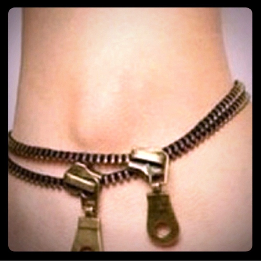Steampunk Zipper Anklet or Bracelet